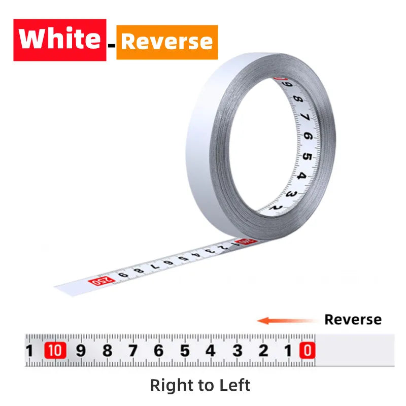 Self-Adhesive Stainless Steel Measuring Tape - Durable Rust-Proof Workbench Ruler with Metric Scale
