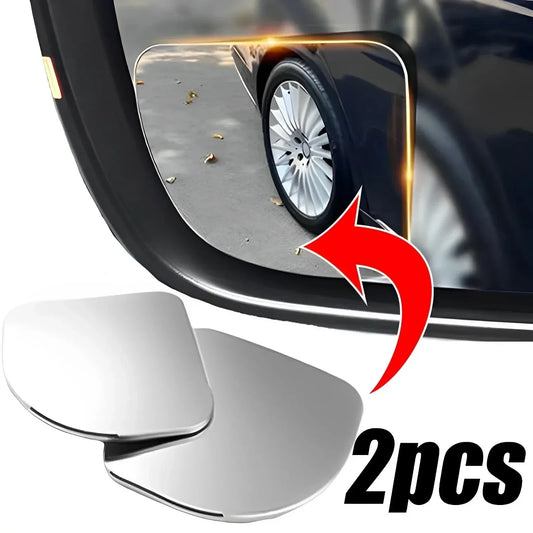 2pcs Car Blind Spot Mirrors - 360° Adjustable HD Wide Angle Frameless Rearview Auxiliary Round Mirrors