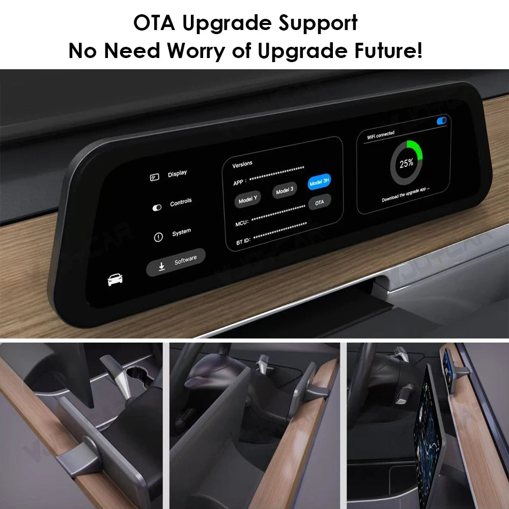 Gen 2 9.6" Instrument Display for Tesla Model 3 & Y – Blind Spot Reminder with OTA Upgrade, Juniper Dashboard