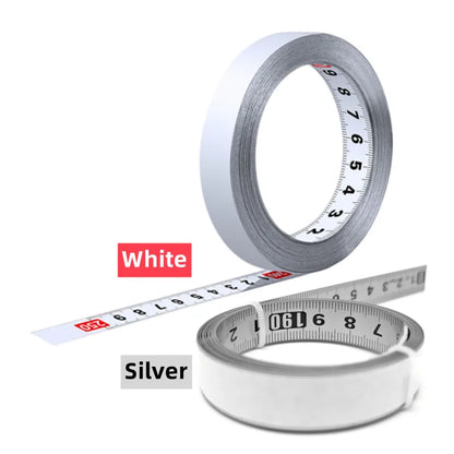 Self-Adhesive Stainless Steel Measuring Tape - Durable Rust-Proof Workbench Ruler with Metric Scale