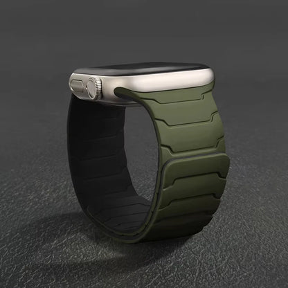 Silicone Magnetic Strap for Apple Watch - Adjustable Band for 49mm/46mm/45mm/44mm/42mm/41mm/40mm Series Ultra, SE & More