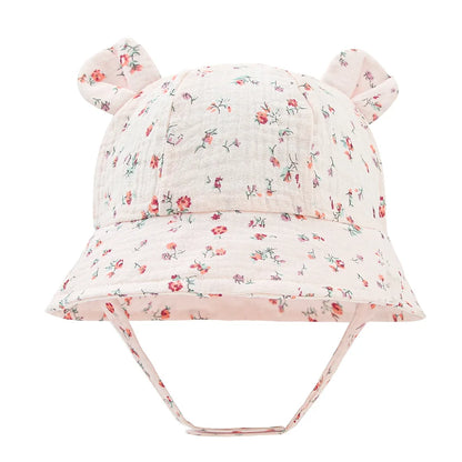 Muslin Cotton Baby Sun Hat – Soft Summer Panama Bucket Cap for Infants (3–12M) | Breathable Kids Sun Protection Hat for Boys & Girls