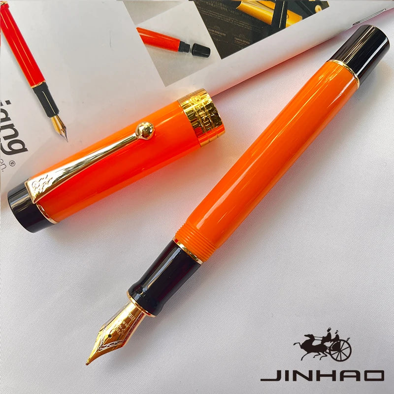 Jinhao 100 Celluloid Fountain Pen – Classic Style Fine Nib with Refillable Converter | Smooth Writing Instrument