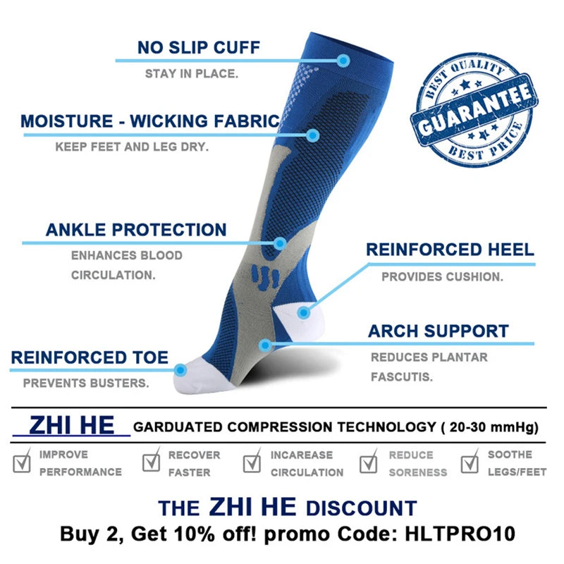 3 Pairs Compression Socks 30 mmHg — S-XXL Medical Socks for Edema, Diabetes & Varicose Veins