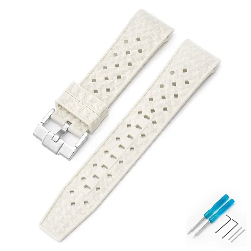 Curved End Strap for Swatch X Blancpain Fifty Fathoms – 22mm Waterproof Liquid Silicone Watch Band for Men & Women