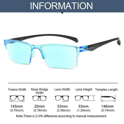 Smart Automatic Zoom Reading Glasses – Autofocus Anti-Blue Ray Half-Rim Eyewear for Near & Far Vision