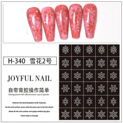 Hollow Nail Art Stickers – Spray-Painted Love & Butterfly French Pattern Decorative Decals for Nails