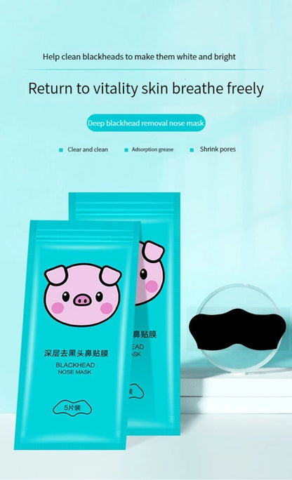 5PCS Blackhead Removal Nasal Strips – Acne & Pore Shrinking, Deep Cleaning Magic Adsorption for Smooth Skin