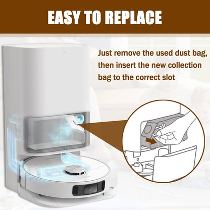 Robot Vacuum Dust Bags Replacement - Compatible with Dreame L20 Ultra L10 Ultra L10s Ultra X10 Plus S10 Pro Accessories