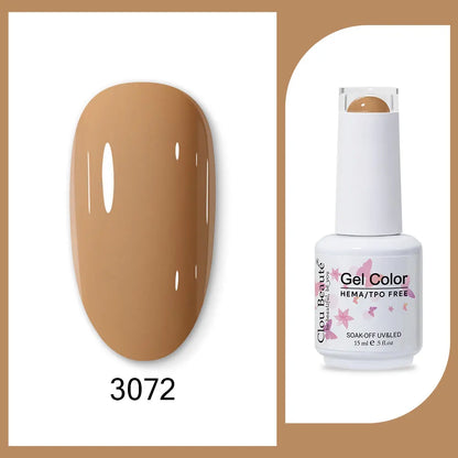 Clou Beaute 15ml Gel Nail Polish Set – Red Black White Green Neon UV Soak-Off Semi-Permanent Nail Varnish Base & Velvet Top Coat