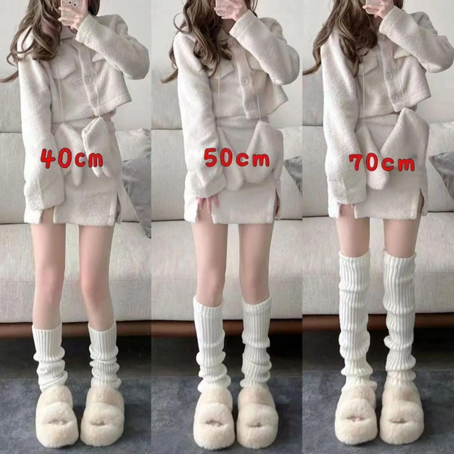 Y2K Knitted Leg Warmers - Harajuku Style Winter Knit Leg Covers for Streetwear & Party Outfits