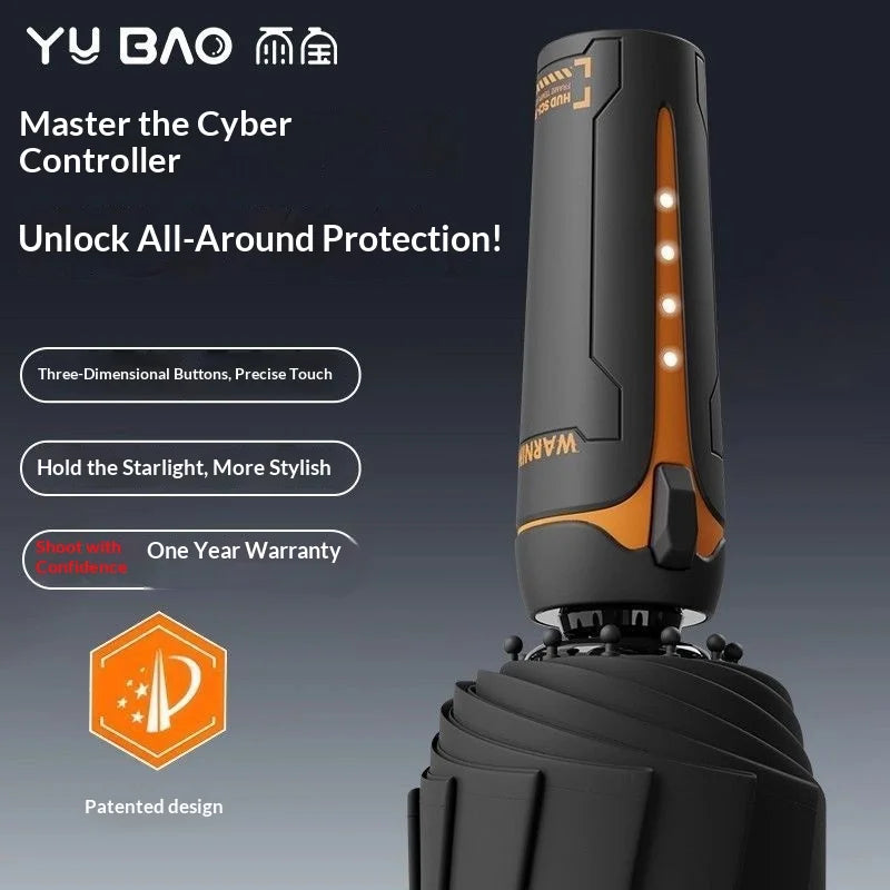 Cyber Style Automatic Umbrella - Extra-Large Reinforced Wind-Resistant & UV-Proof Rain and Sun Umbrella