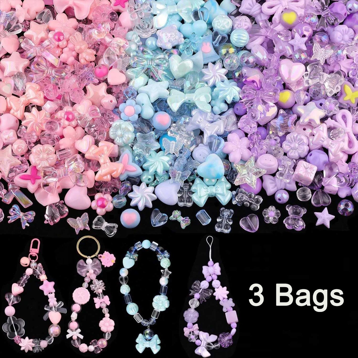 Candy Color Acrylic Beads - Mixed Style DIY Beads for Handmade Bracelets, Phone Chains & Jewelry Making