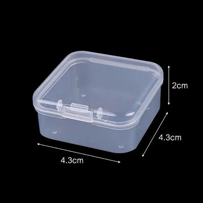 60/6PCS Mini Transparent Square Plastic Storage Boxes – Small Jewelry Organizer for Earrings & Packaging