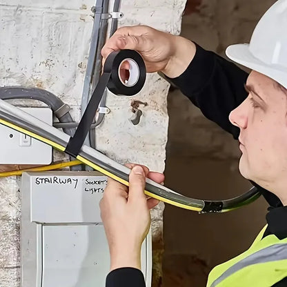50m High-Temperature Electrical Tape - Durable Soft Black Rubber Insulating Adhesive for Industrial & Household Use