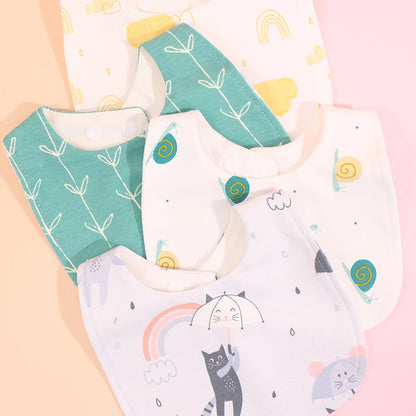 Cotton Baby Bib Set - Adjustable Soft Infant Feeding Bibs Burp Cloths Bandana Scarf for Boys & Girls