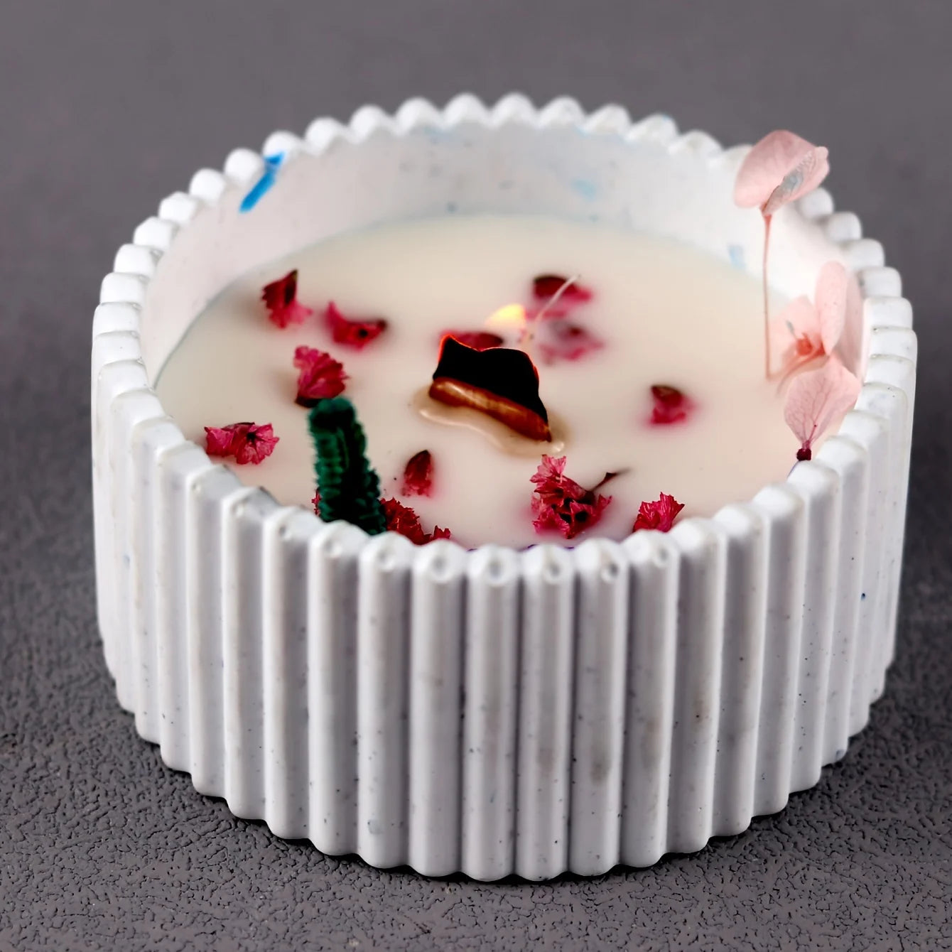 Multi-Functional Round Striped Silicone Mold – DIY Candle Jar, Storage Box, Pencil Holder & Vase Craft Mold