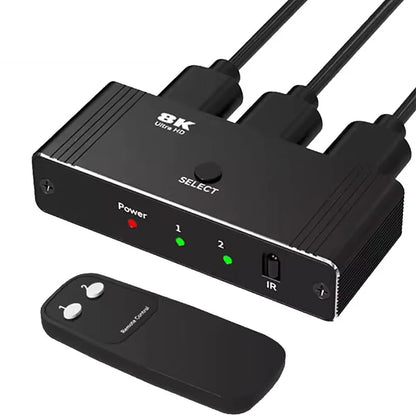 8K 60Hz HDMI Bi-Directional Switcher – 2 in 1 Out, 4K 120Hz HDMI Splitter with IR Remote for PC, TV, PS4, Xbox, PS5