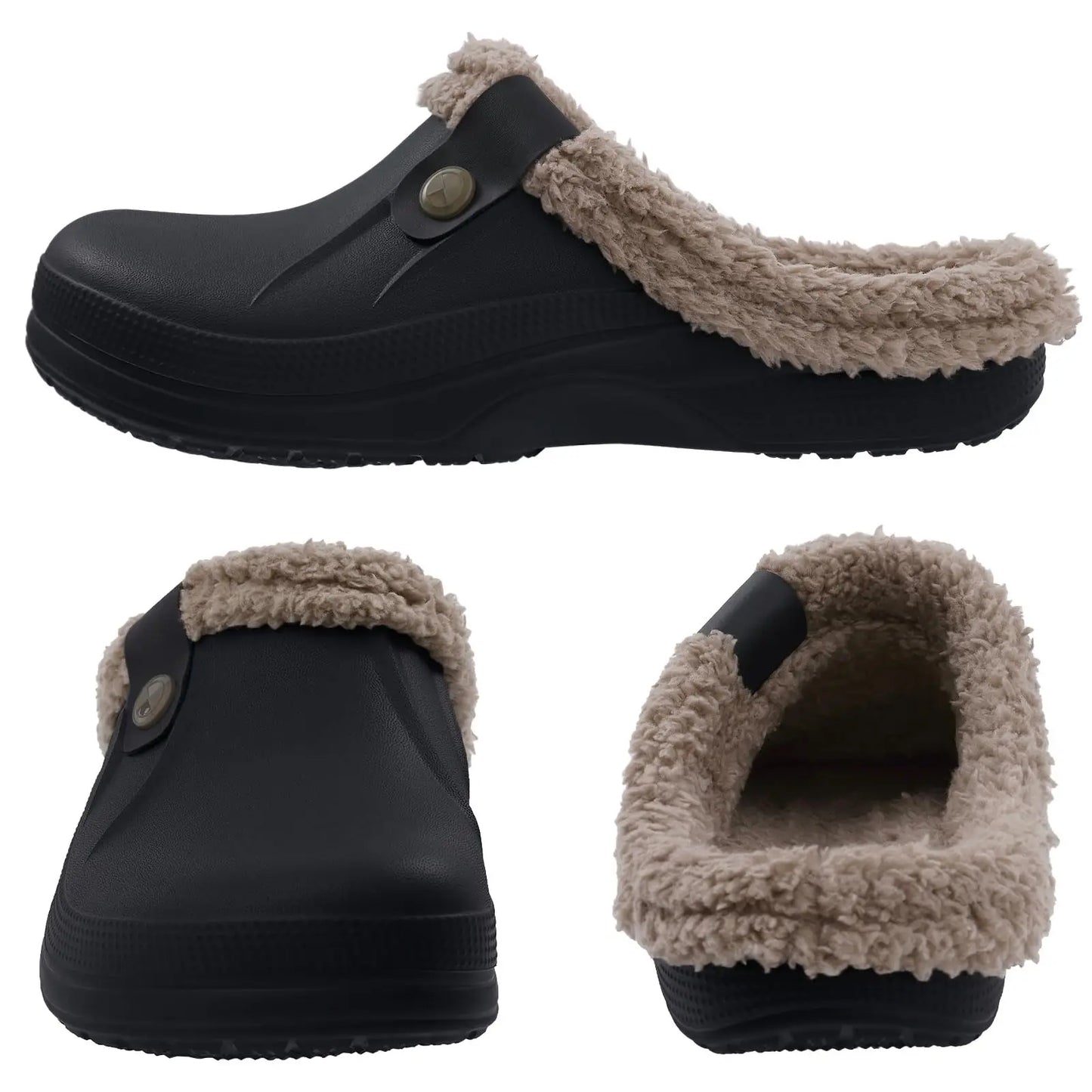 Bebealy Casual Women’s Garden Shoes & Warm Fluffy Men’s Waterproof Winter Slippers – Outdoor Antiskid Classic Leopard Design