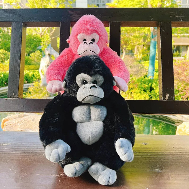 Cartoon Gorilla Plush Toy — Soft Chimpanzee Monkey Stuffed Doll for Room Decor & Birthday Gift