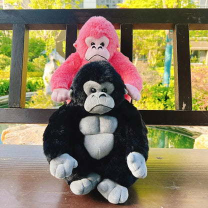 Cartoon Gorilla Plush Toy — Soft Chimpanzee Monkey Stuffed Doll for Room Decor & Birthday Gift