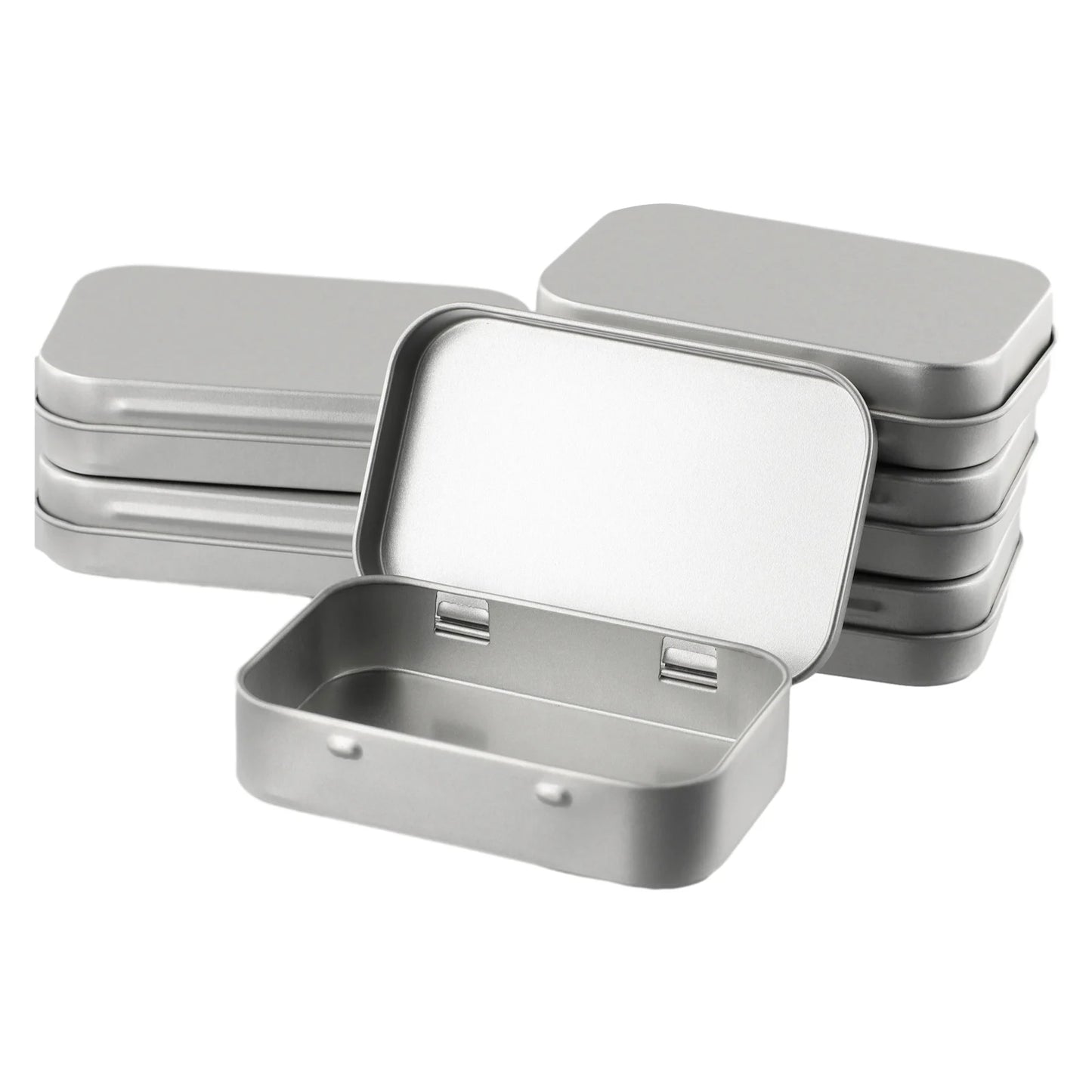 6PCS Mini Metal Storage Boxes — Tin-Plated Slide Cover for Jewelry, Pills, Cosmetics, and Portable Organizer