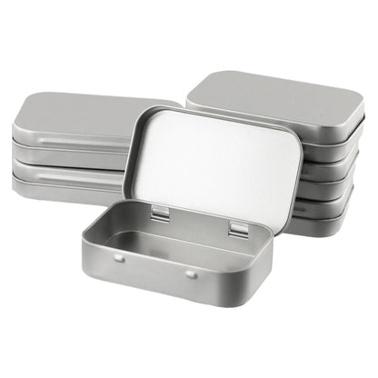 6PCS Mini Metal Storage Boxes — Tin-Plated Slide Cover for Jewelry, Pills, Cosmetics, and Portable Organizer