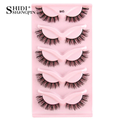 SHIDISHANGPIN 3D Half Cat Eye Lashes – Natural Winged Fox Faux Mink Eyelashes for Makeup
