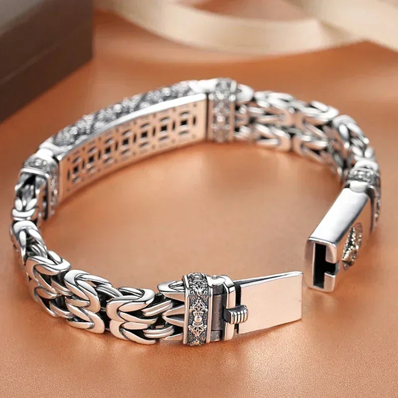 Retro Silver Chain Bracelet - Fashionable Men's Jewelry with Creative Personality Style