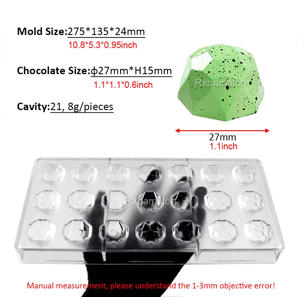 3D Polycarbonate Chocolate Mold - Sphere Diamond Chocolate Bomb & Bonbon Baking Mold for Professional Candy Making