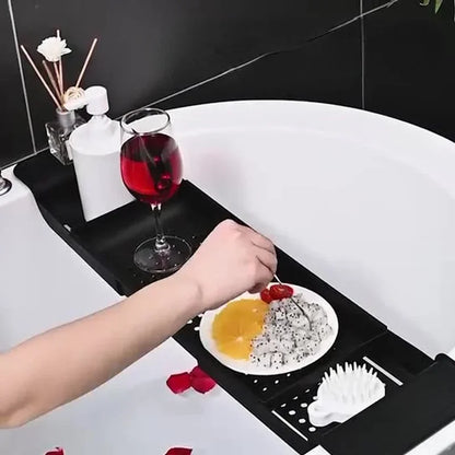 Multi-Function Retractable Bathtub Storage Rack – Bath Tray Shelf for Towels, Kitchen Sink & Drain Holder