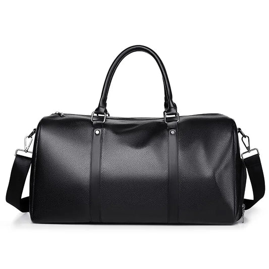 Retro Short Trip Bag – Large Capacity PU Waterproof Sports & Fitness Motorcycle Leisure Bag