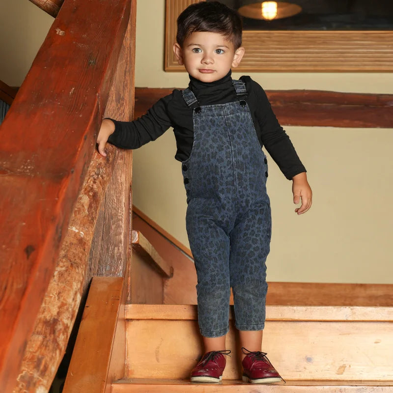 AW26 Denim Leopard Kids Clothing Collection - Boys Girls Dress Skirt Shirt Vest and Overalls Fashion Set