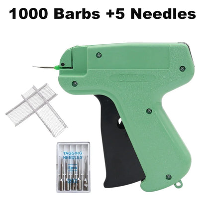 1000 Barbs + 5 Needles Tag Gun Kit — Garment Price Labeling & Sewing Tools