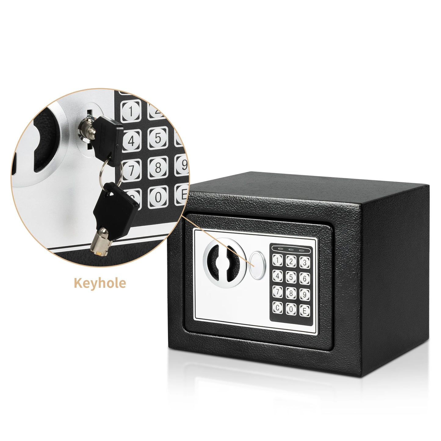 Deli 0.2 Cubic Feet Electronic Digital Safe — Steel Money Box with Fireproof Bag for Home Cash and Valuables