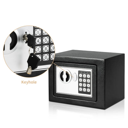 Deli 0.2 Cubic Feet Electronic Digital Safe — Steel Money Box with Fireproof Bag for Home Cash and Valuables