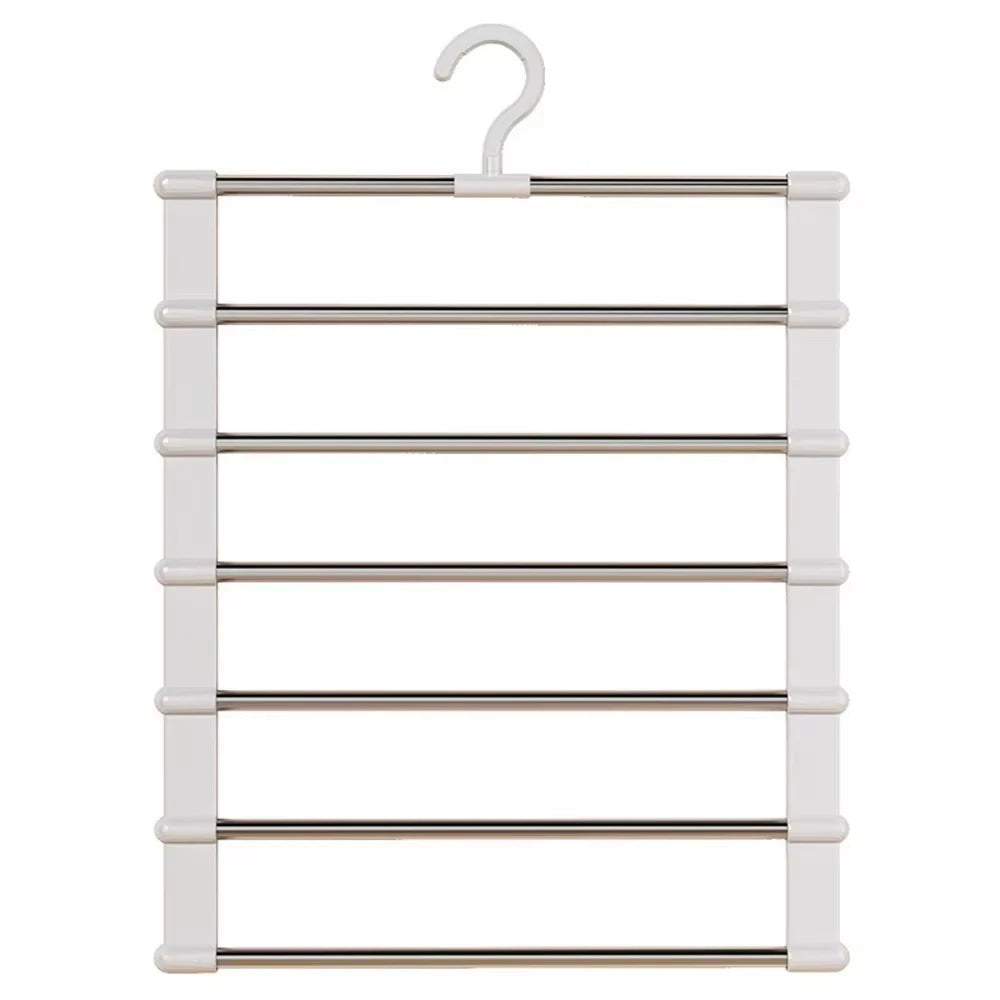 Multi-Layer Pants Hanger - Space-Saving Foldable Closet Organizer with Non-Slip Clips
