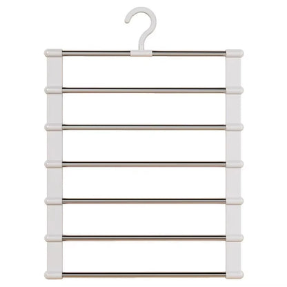 Multi-Layer Pants Hanger - Space-Saving Foldable Closet Organizer with Non-Slip Clips