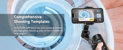 AOCHUAN Smart XPro 3-Axis Gimbal Stabilizer – Smartphone Video Stabilizer for iPhone & Android with Fill Light Effect