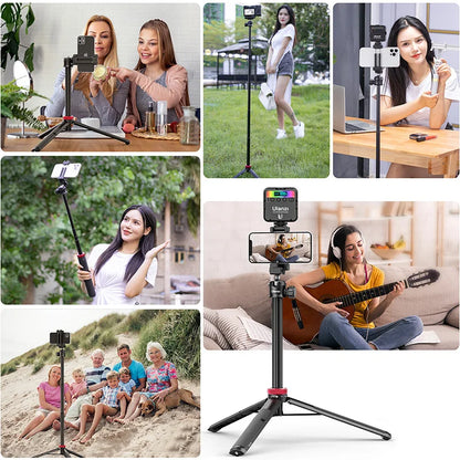 ULANZI MT-44 Tripod – Smartphone Vlog Tripod with Cold Shoe & Phone Mount Holder for Mobile & SLR Cameras
