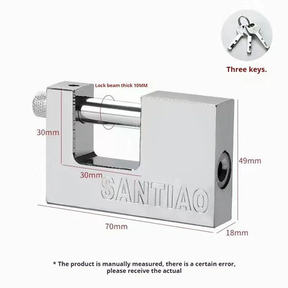 Multifunctional Keyed Padlock – Waterproof, Anti-Rust, Anti-Theft Door & Window Lock with 3 Keys