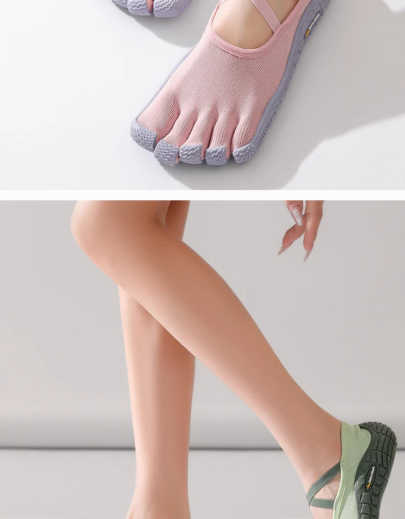 Gallonshark Five-Finger Split Toe Shoes – Lace-Up, Anti-Slip, Silent Soft Sole for Indoor Sports, Fitness, Yoga & Skipping Rope