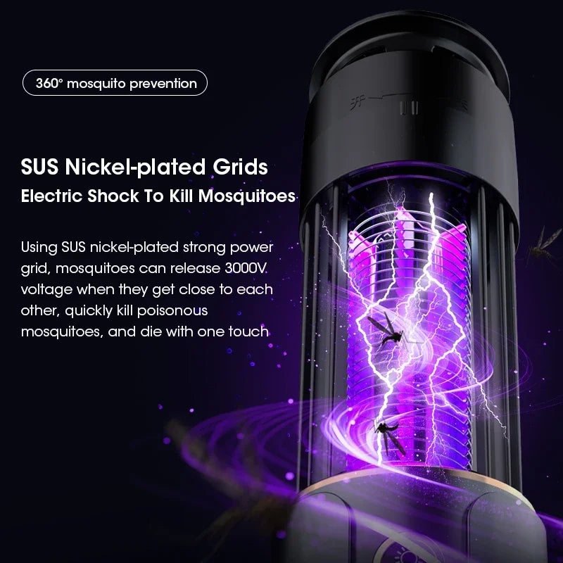 Mosquito Killer Lamp & USB Camping Lantern — Electric Insect Fly Trap with Timing Function for Outdoor Repellent