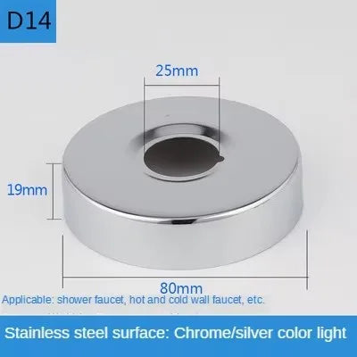 2Pcs Stainless Steel Faucet Decorative Cover – 1/2" & 3/4" Water Pipe Connector Heightening Valve Panel for Kitchen & Shower Faucet Accessories