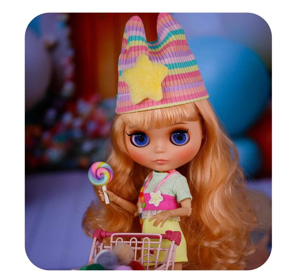 ICY DBS Blythe Doll – Tan Skin Matte Face with Eyebrows, 1/6 BJD Joint Body, Anime Christmas Gift