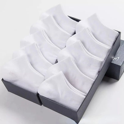 Unisex Ankle Socks Set – Solid Black White Gray Breathable Cotton Invisible Sports Short Socks for Men & Women (5/10 Pairs Pack)