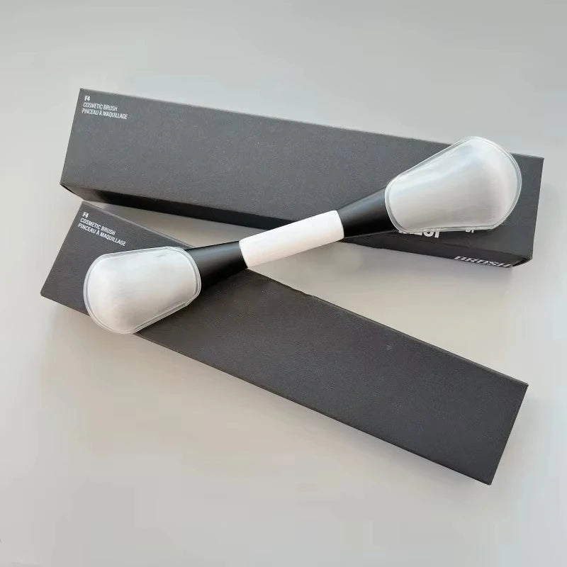 Dual-Ended Foundation Makeup Brush - F1 Blush, F2 Contour & F4 Powder Brush Set with Box