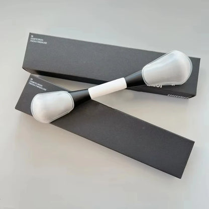 Dual-Ended Foundation Makeup Brush - F1 Blush, F2 Contour & F4 Powder Brush Set with Box