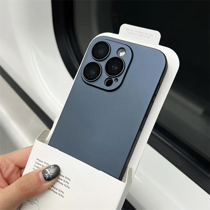 Ultra-Thin Matte iPhone Case - Slim Shockproof PC Cover with Glass Camera Protection for iPhone 11–16, Plus & Pro Max Models