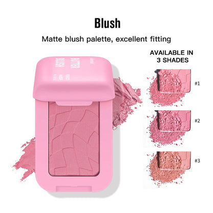 Professional Makeup Powder Blush - 12HR Wear, Vegan Formula, Pink Cream Blusher Palette for Face Cosmetics